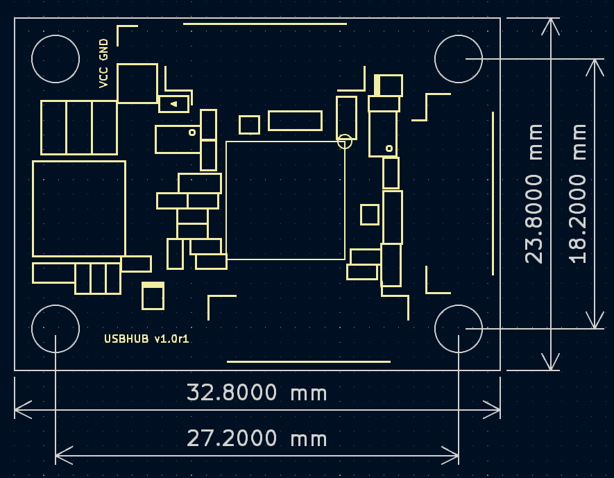 HUB0430 · 4-PORT USB3.0 HUB dimensions
